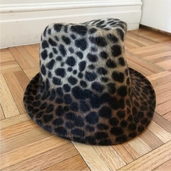 J.crew Albertus Swanepoel For 100% Wool Leopard Print Cloche Hat Fedora